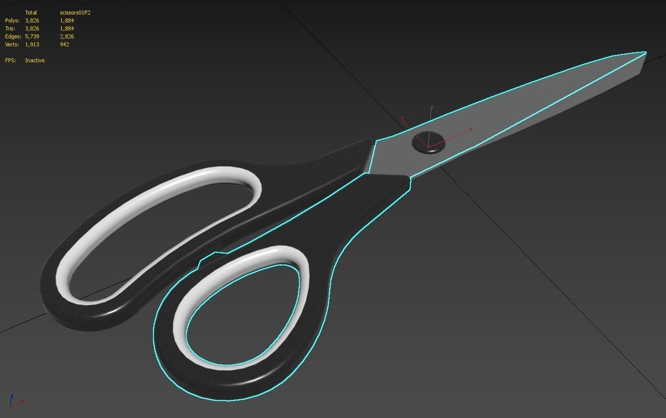 Scissors M1 Low-poly 3D model_13