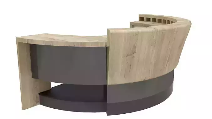 Round wooden reception 3D model