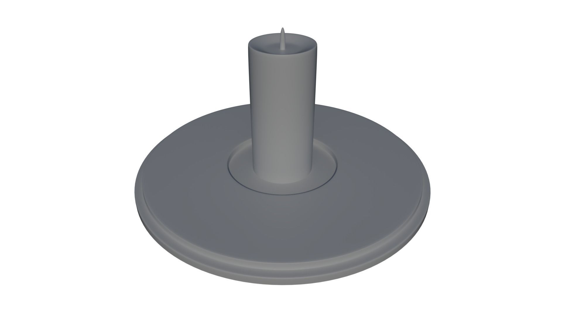 Simple Candle 3D model_2