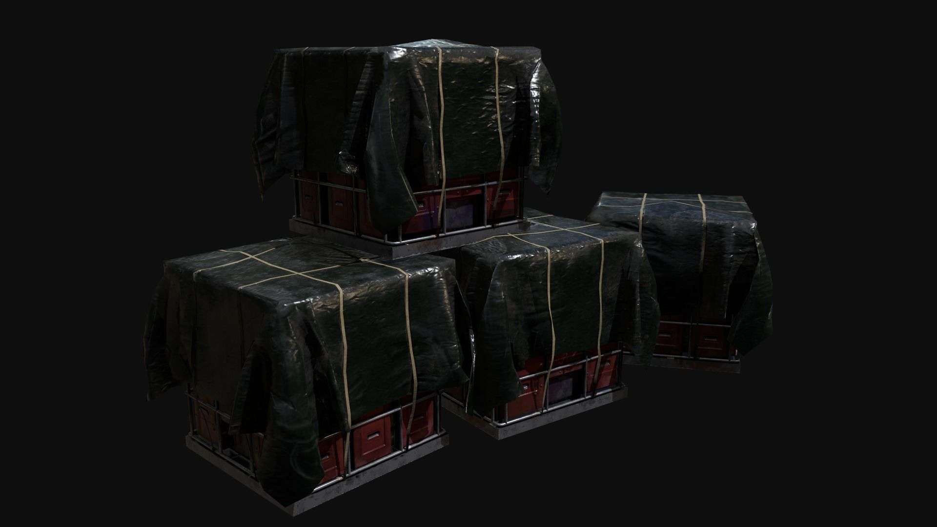 Industrial Covered Cargo Container Free low-poly 3D model_3