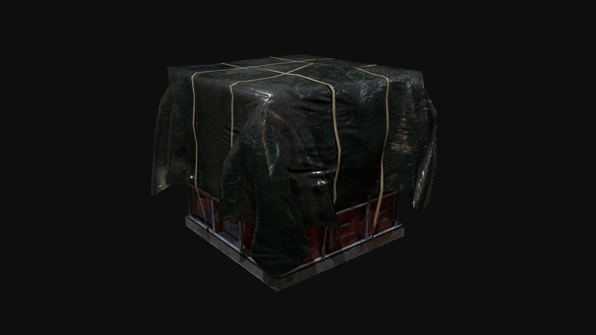 Industrial Covered Cargo Container Free low-poly 3D model_5