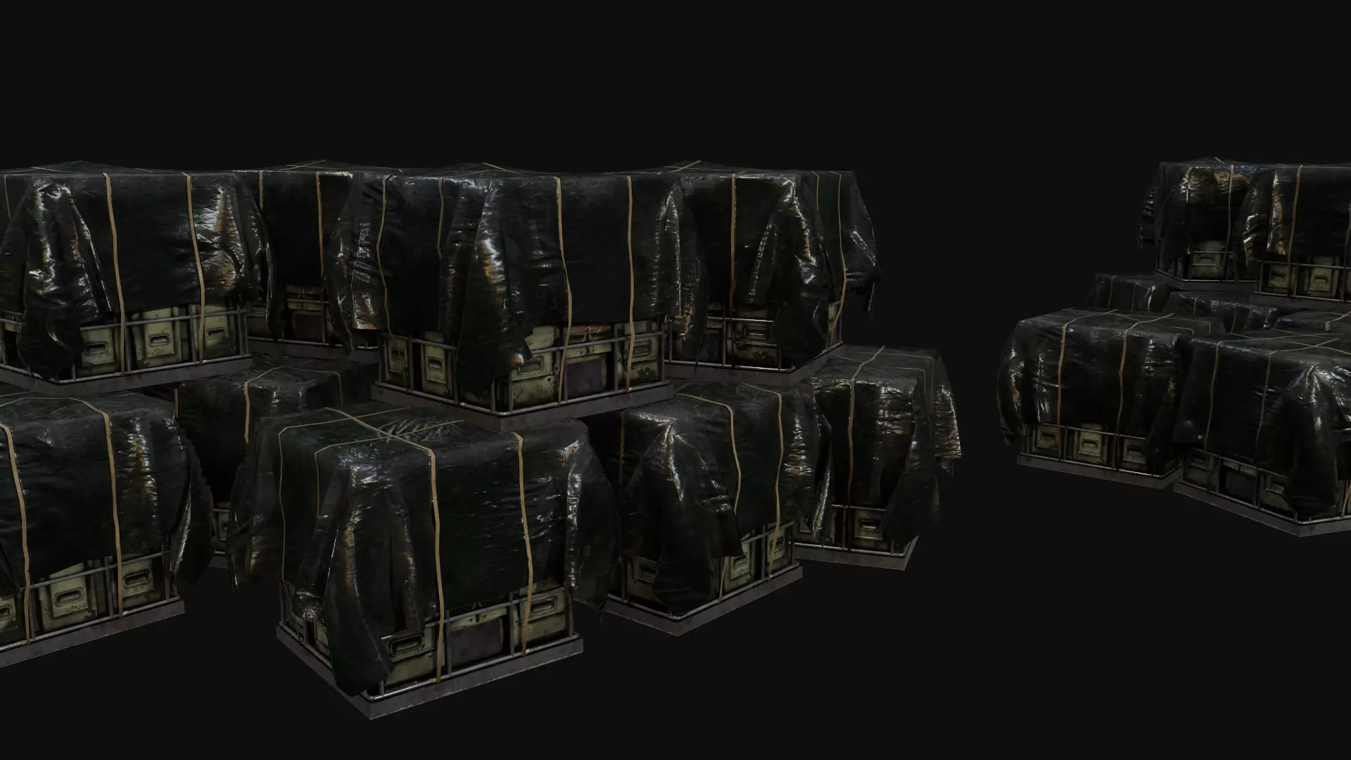 Industrial Covered Cargo Container Free low-poly 3D model_0
