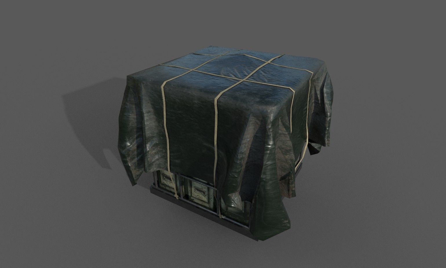 Industrial Covered Cargo Container Free low-poly 3D model_9