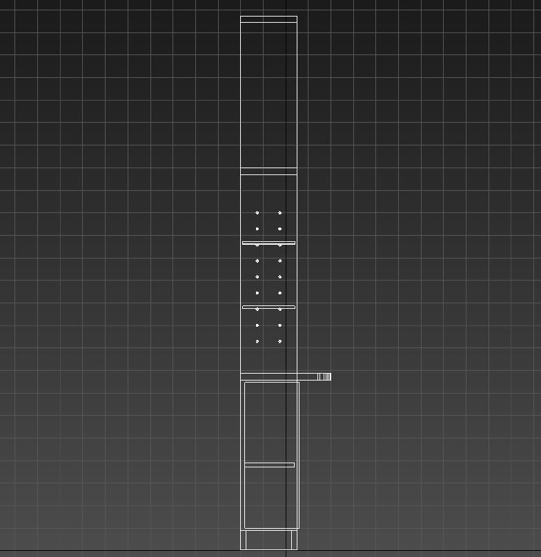 Wall unit with table 3D model_12