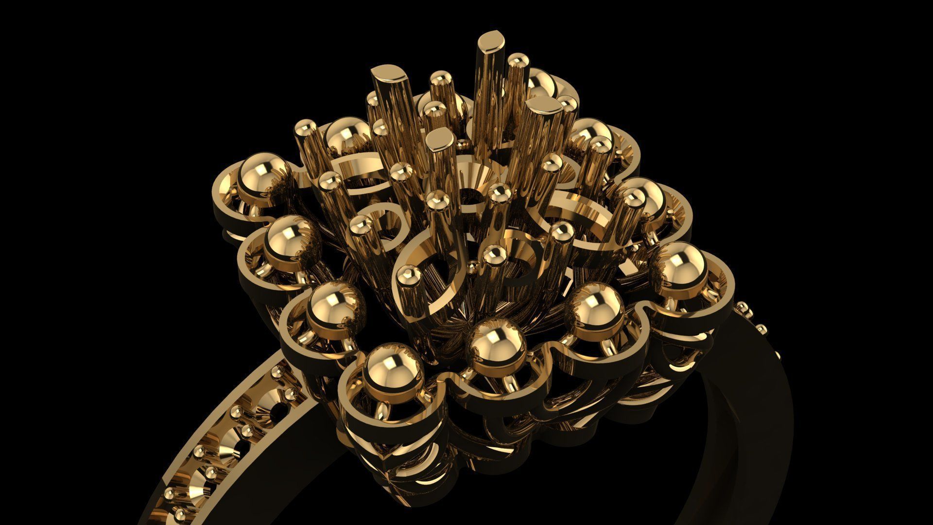 Ring Made With Gemvision Matrix9 3D 3D print model_2