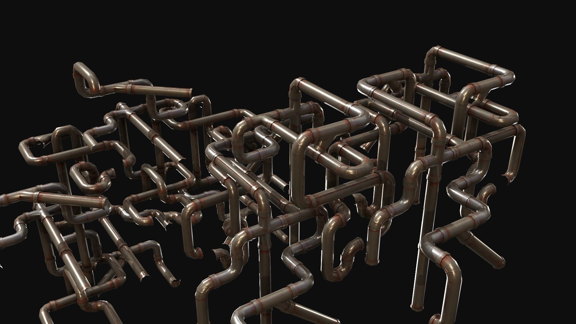 Lead Pipes for Liquid Free low-poly 3D model_1