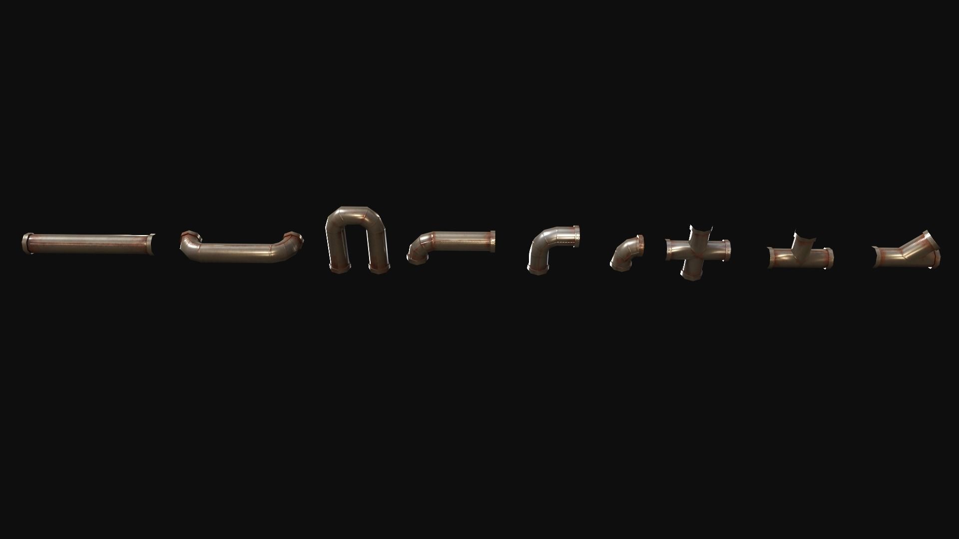 Lead Pipes for Liquid Free low-poly 3D model_4