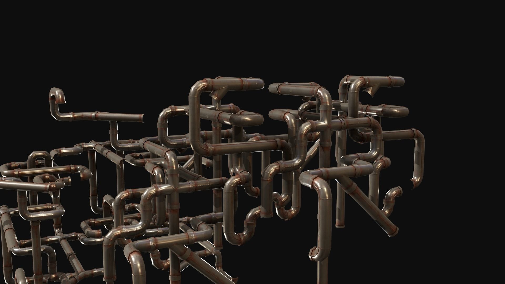 Lead Pipes for Liquid Free low-poly 3D model_2