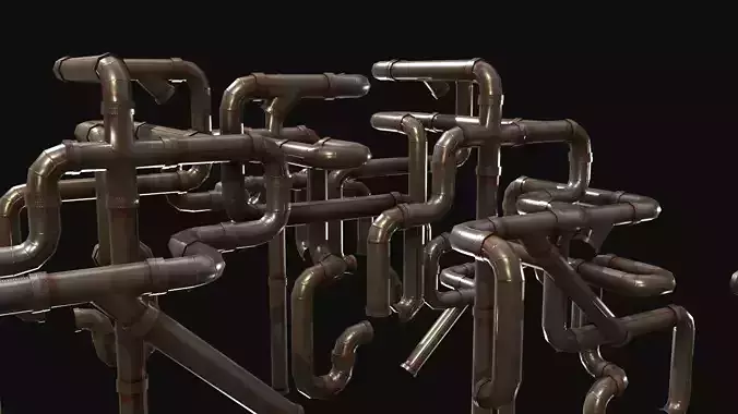 Lead Pipes for Liquid Free low-poly 3D model