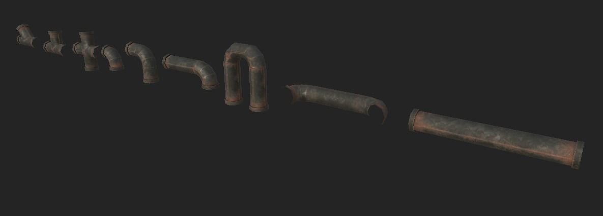 Lead Pipes for Liquid Free low-poly 3D model_7