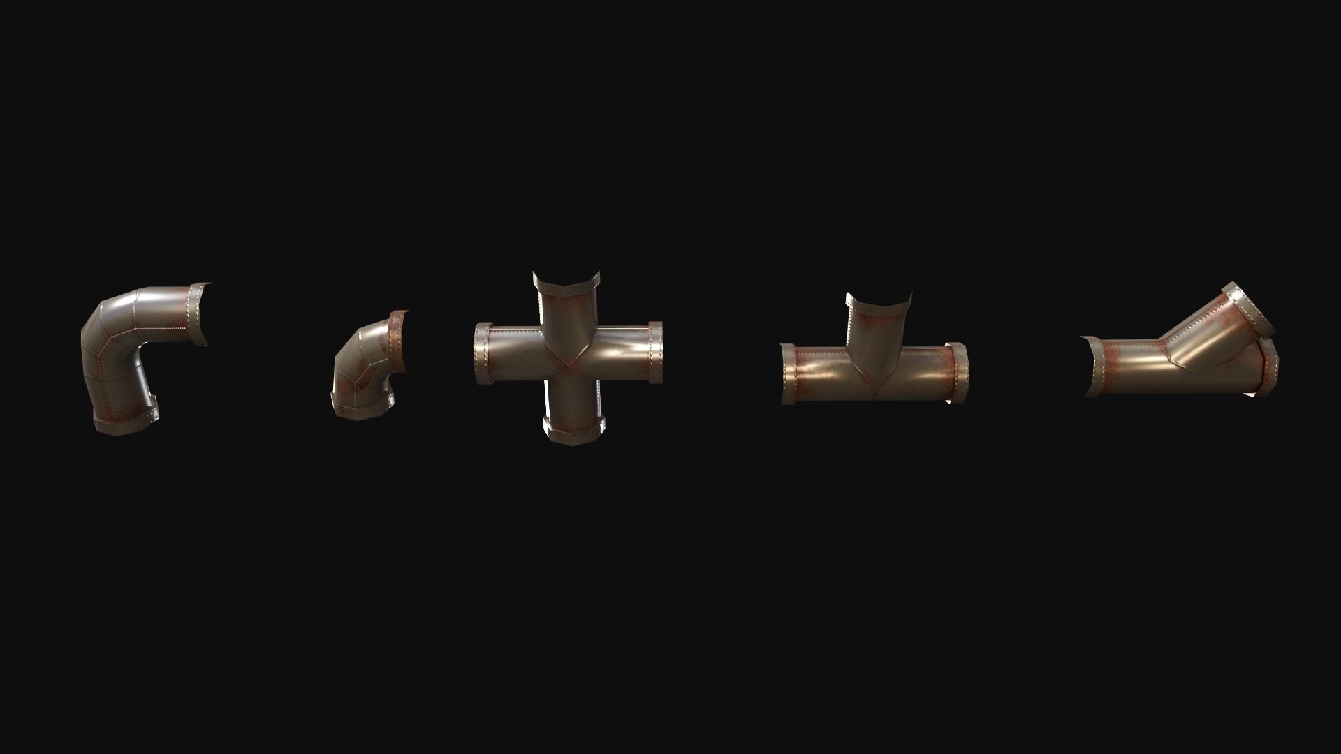 Lead Pipes for Liquid Free low-poly 3D model_6