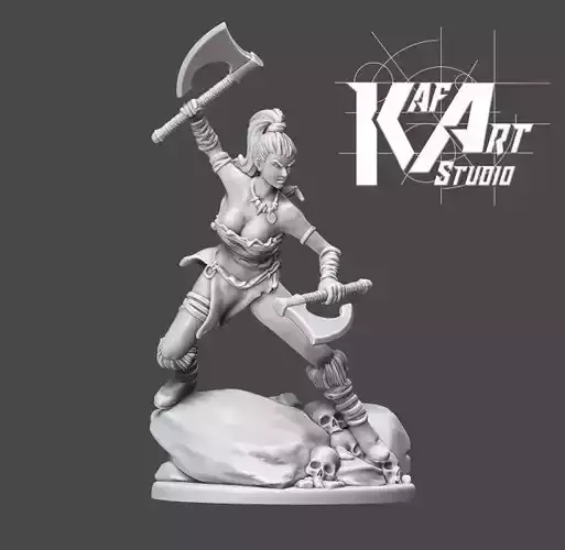 barbarian woman - 35 mm scale 3D print model