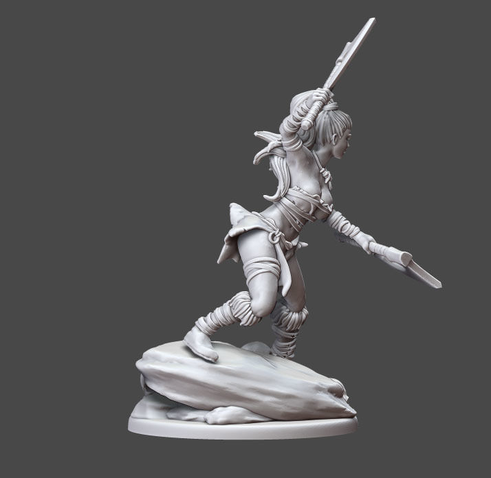 barbarian woman - 35 mm scale 3D print model_6