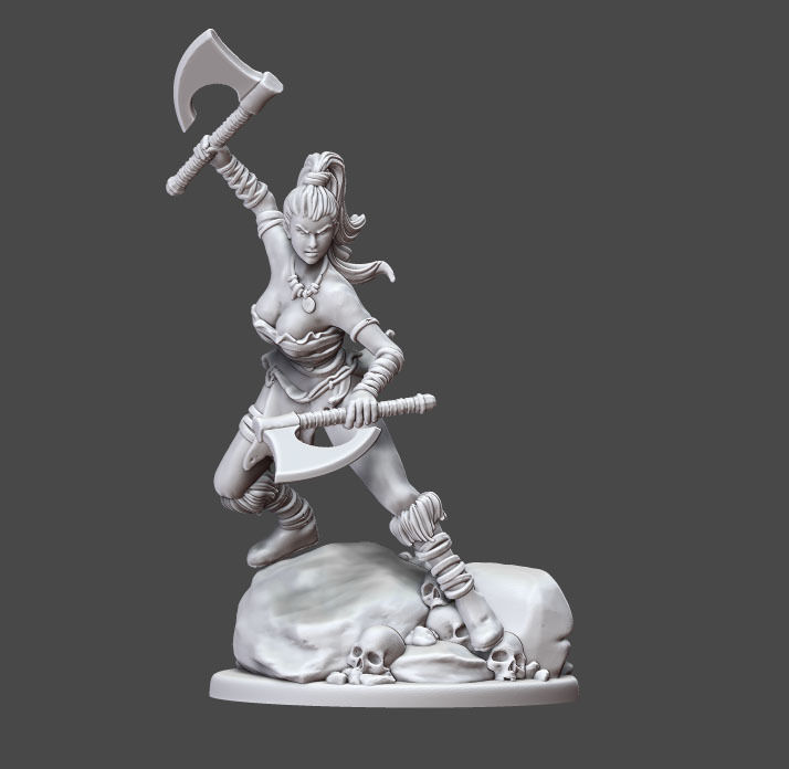 barbarian woman - 35 mm scale 3D print model_8