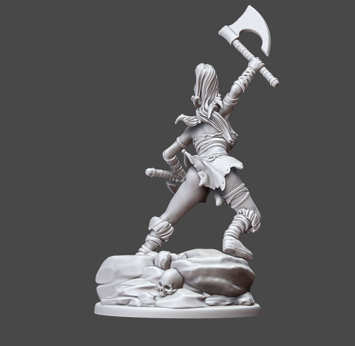 barbarian woman - 35 mm scale 3D print model_5