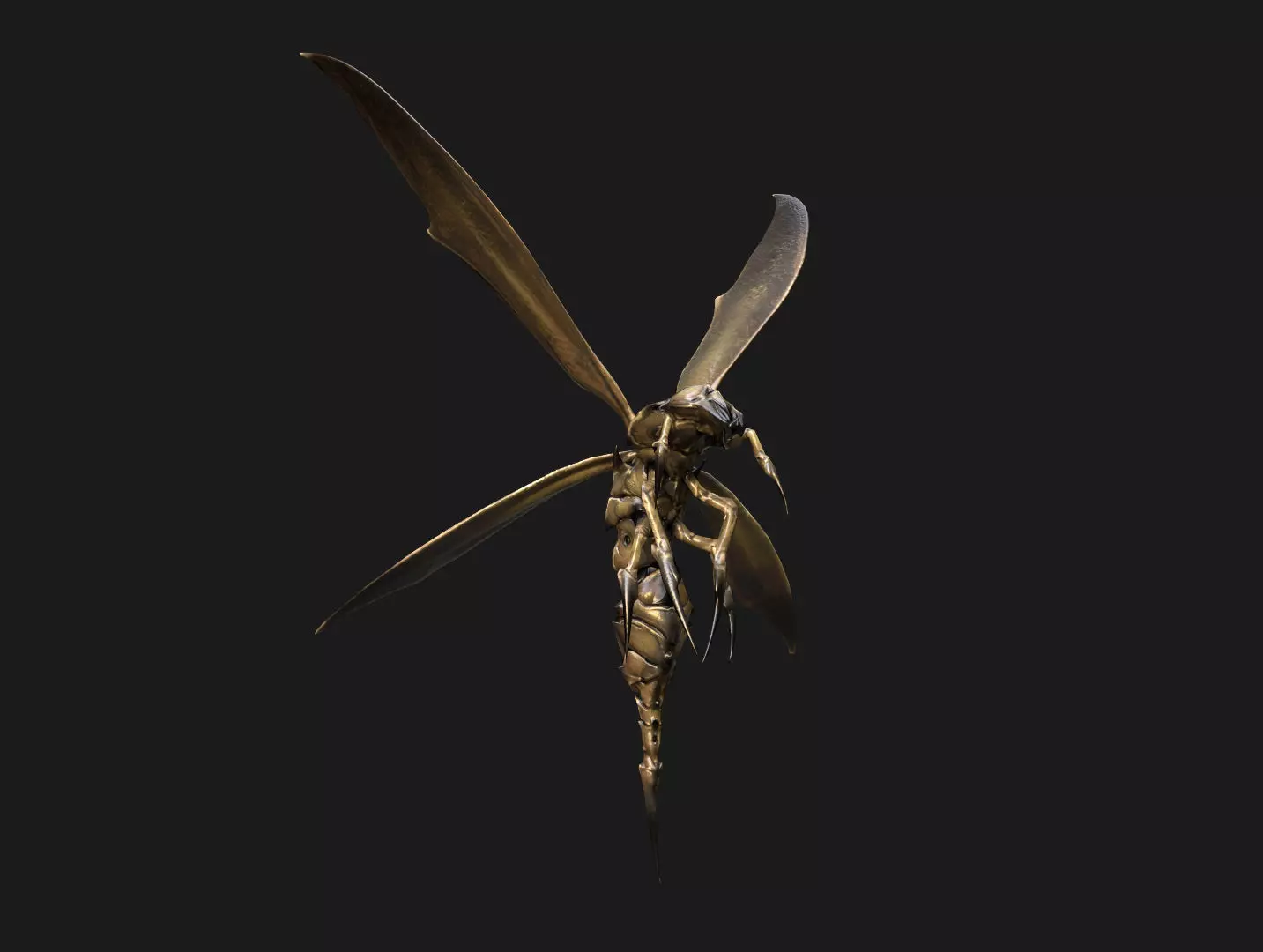 Angry Wasp Low-poly 3D model_0