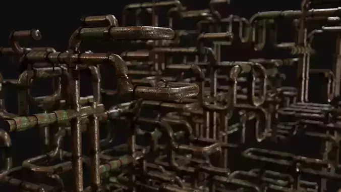 Lead Rusty Plumber Pipes Free low-poly 3D model
