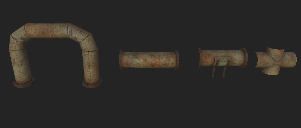 Lead Rusty Plumber Pipes Free low-poly 3D model_8