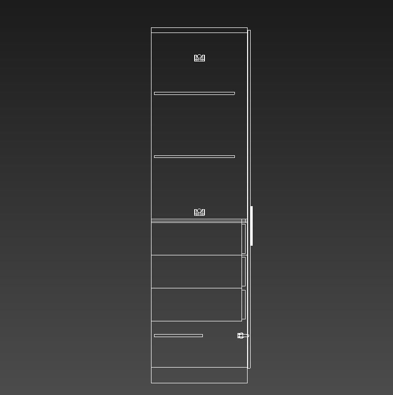 Wooden armoire closet  3D model_15
