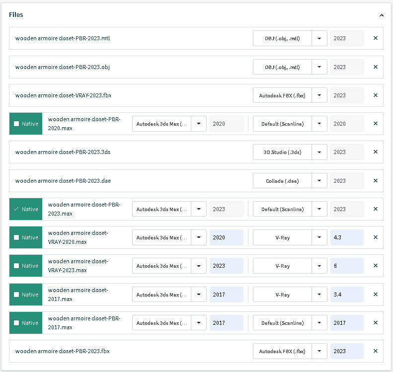 Wooden armoire closet  3D model_17
