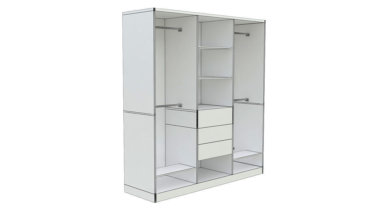 Wooden armoire closet  3D model_11