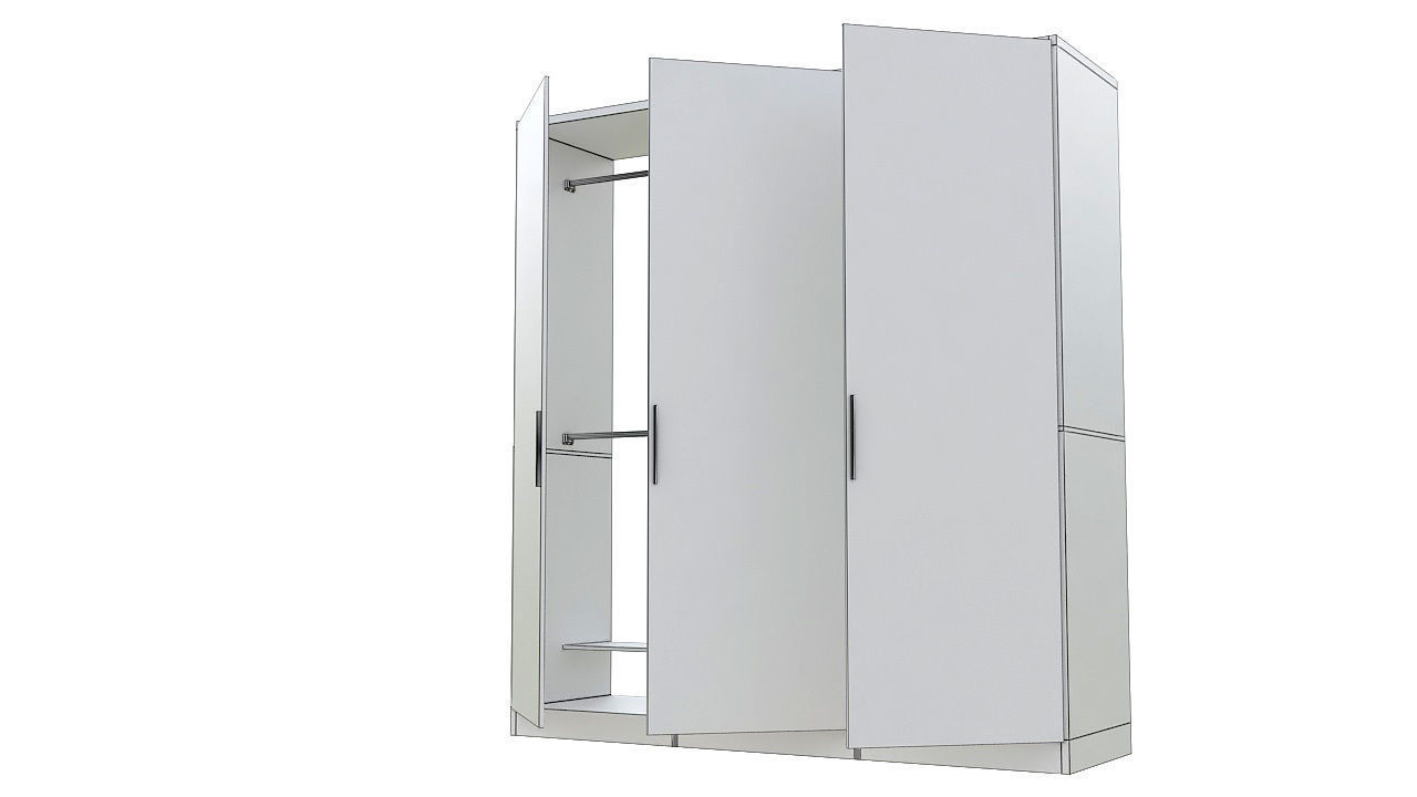 Wooden armoire closet  3D model_6