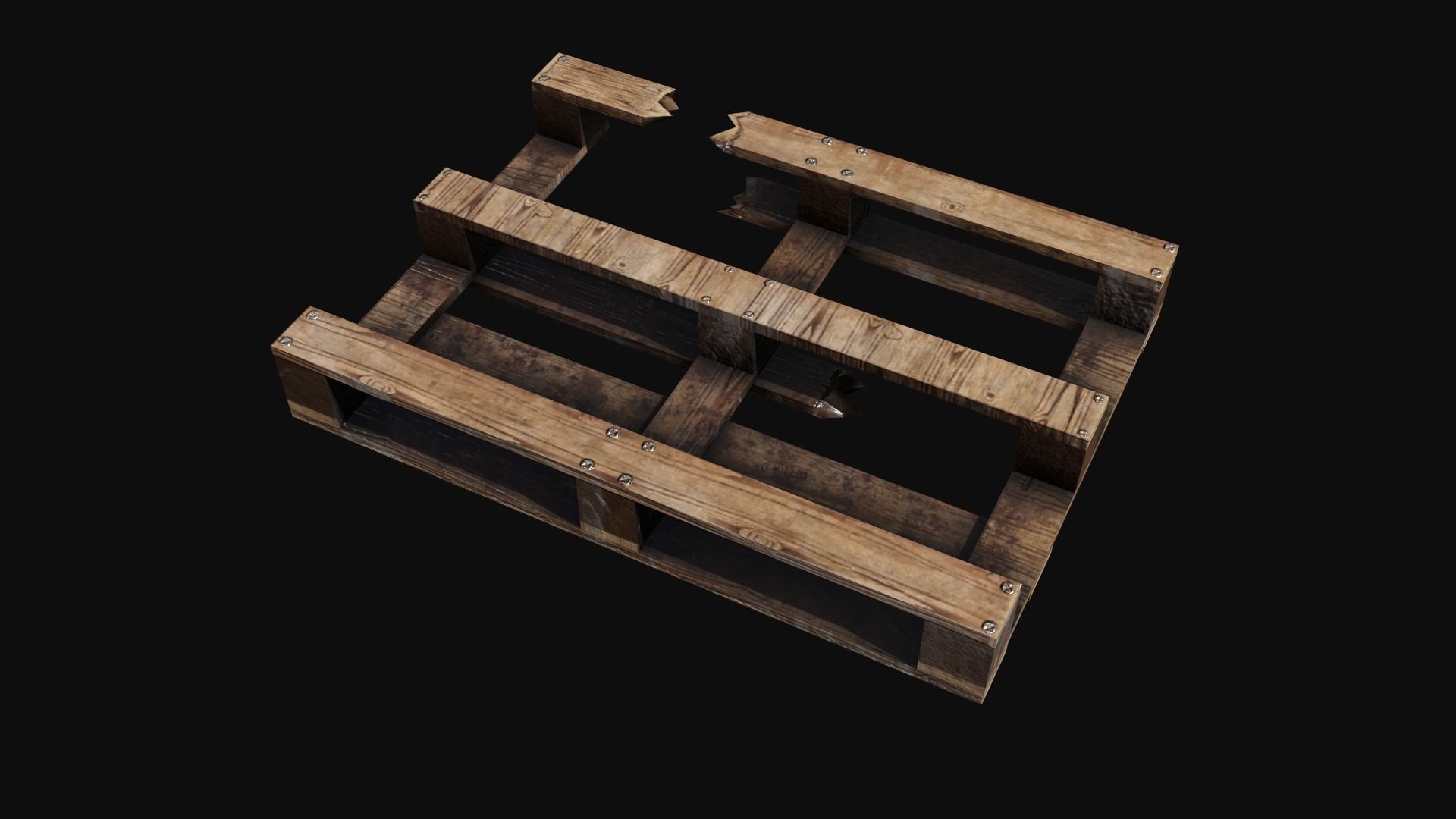 Wooden Palletes Free low-poly 3D model_14