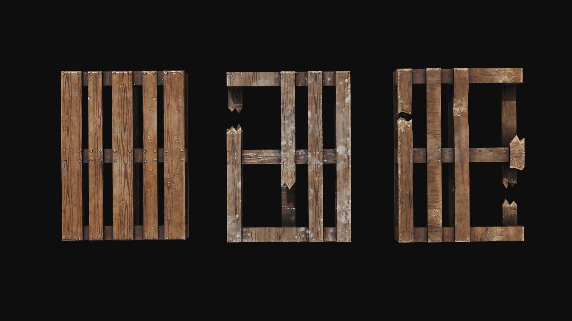 Wooden Palletes Free low-poly 3D model_10