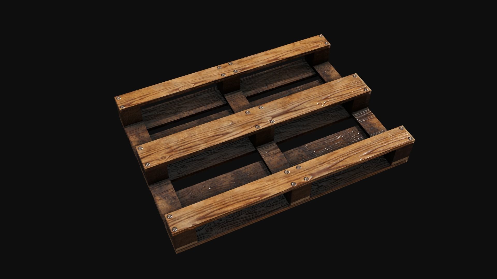 Wooden Palletes Free low-poly 3D model_13