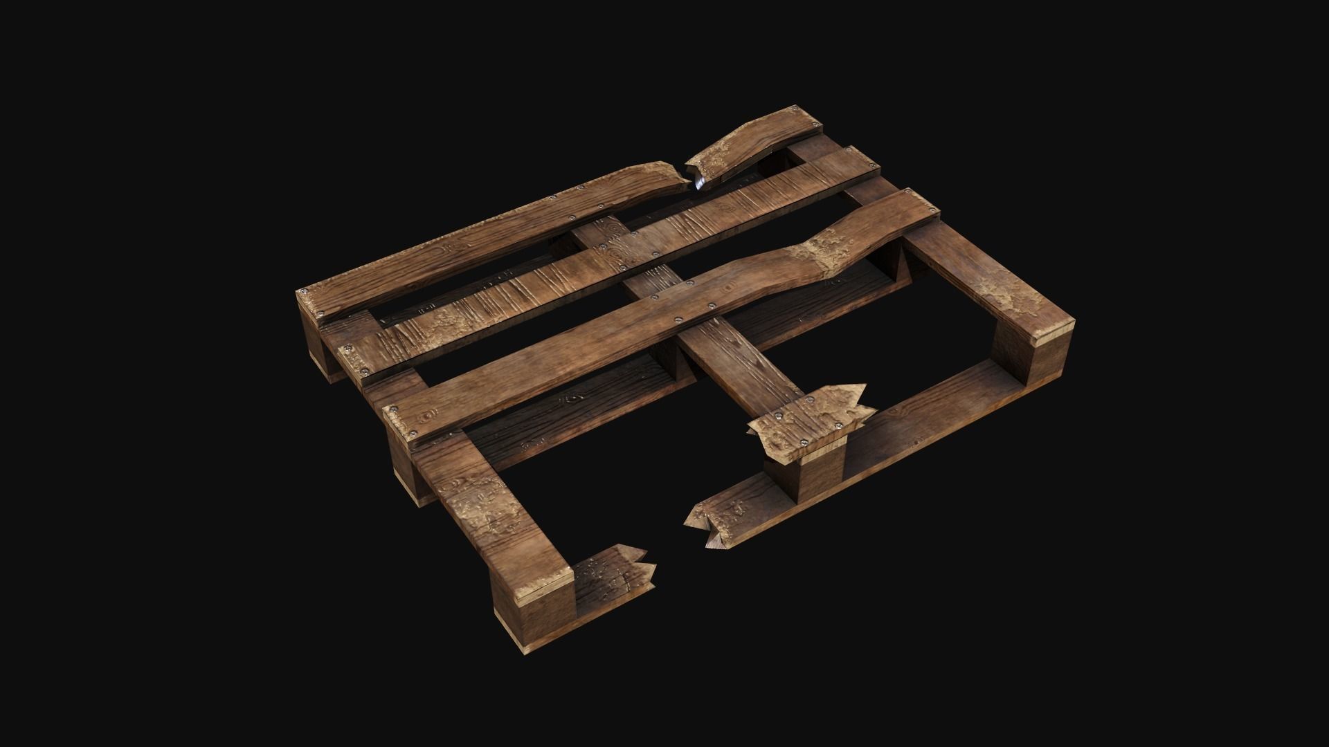 Wooden Palletes Free low-poly 3D model_17