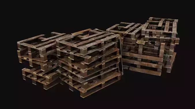 Wooden Palletes Free low-poly 3D model