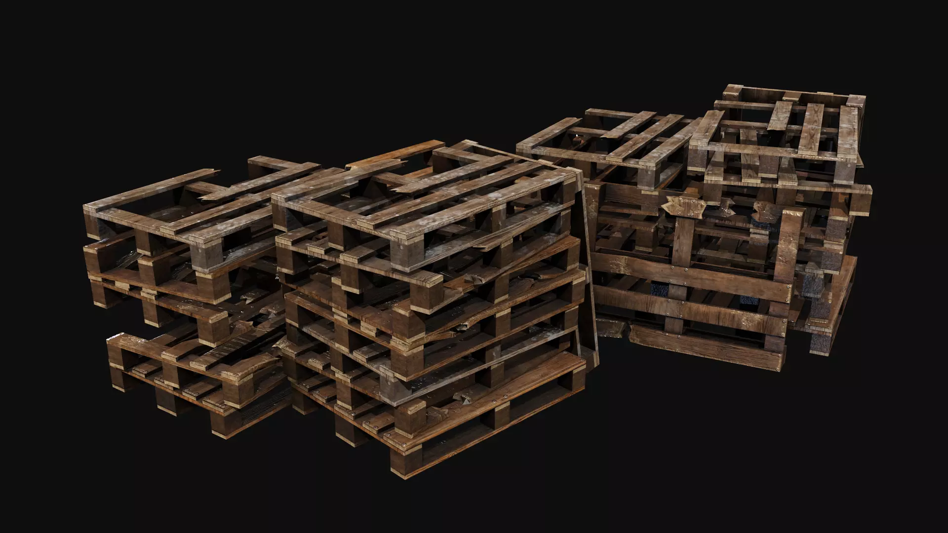 Wooden Palletes Free low-poly 3D model_0