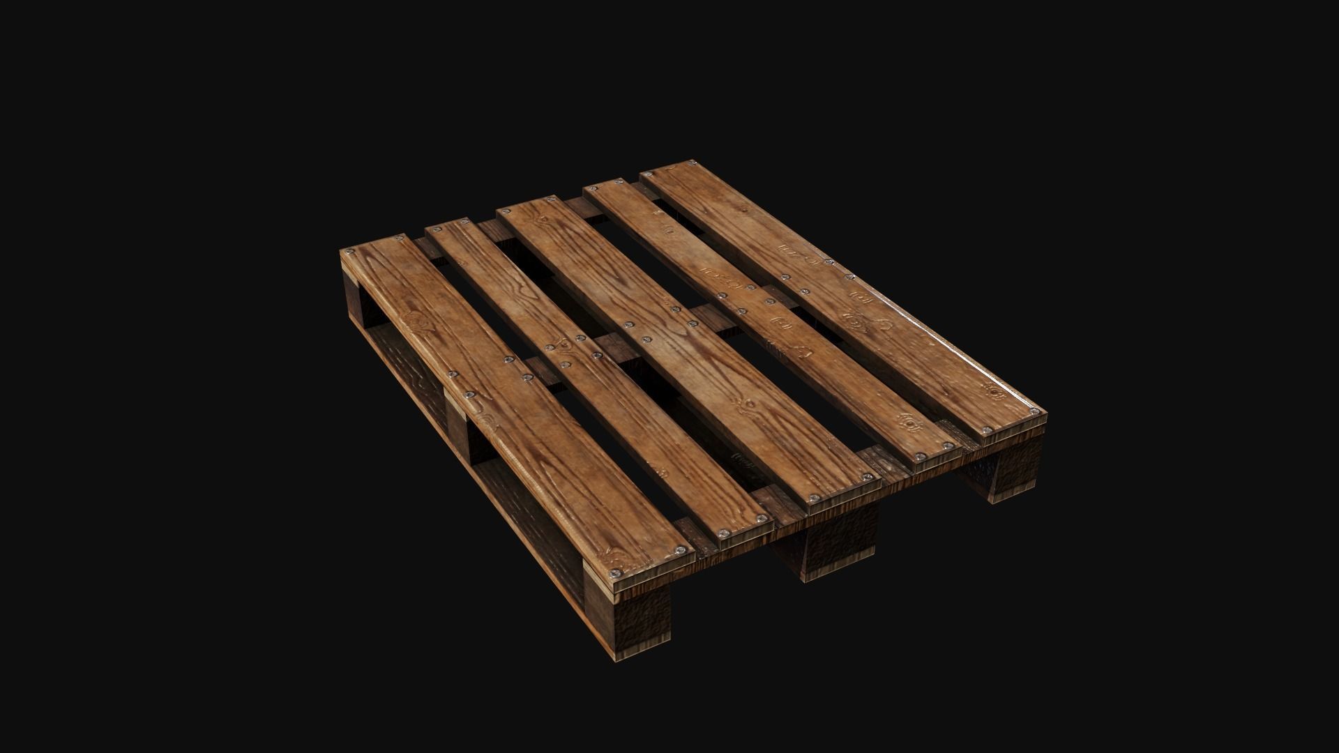 Wooden Palletes Free low-poly 3D model_11