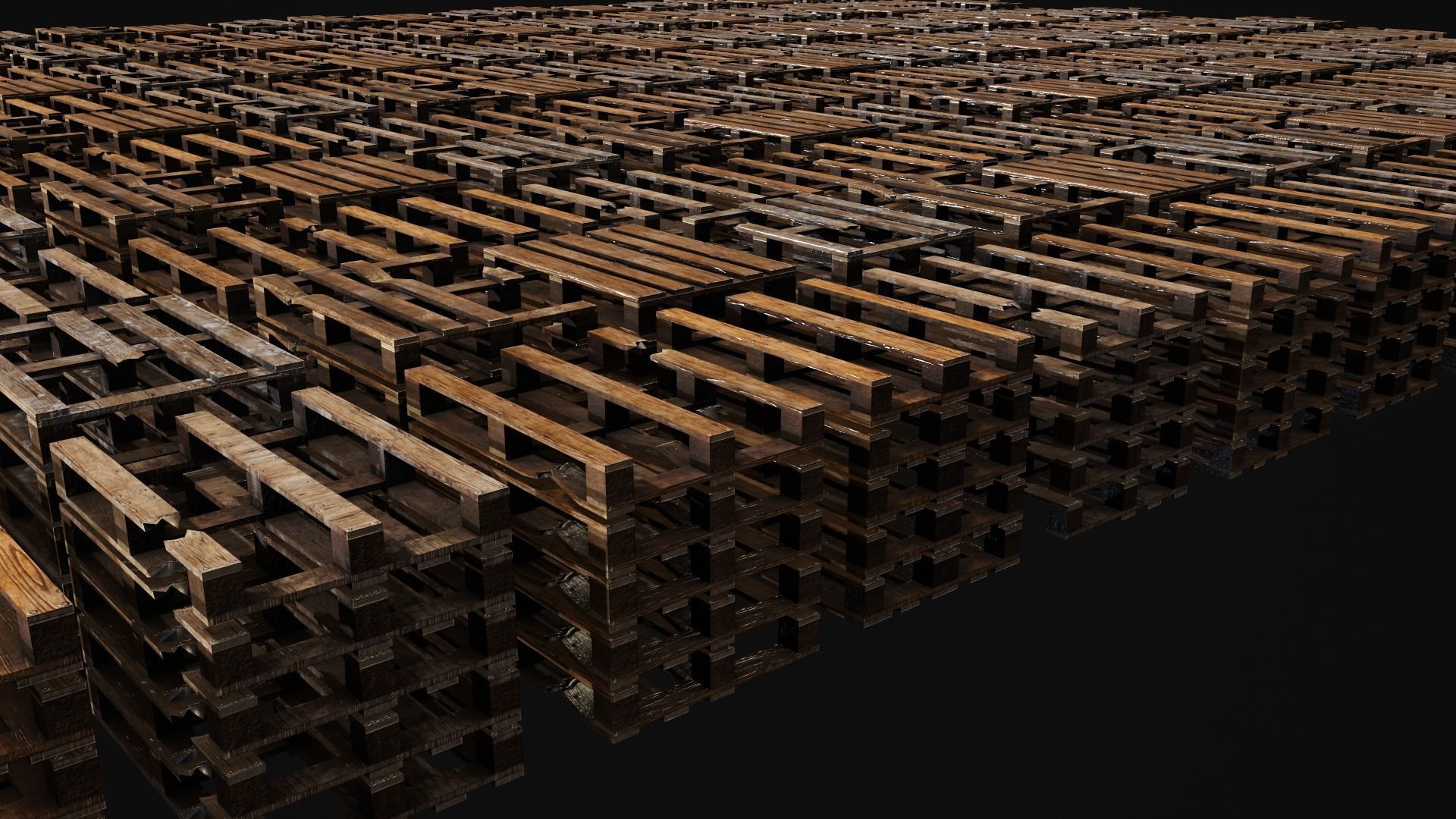 Wooden Palletes Free low-poly 3D model_7