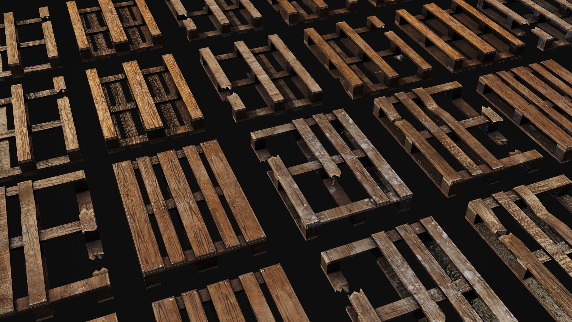 Wooden Palletes Free low-poly 3D model_8