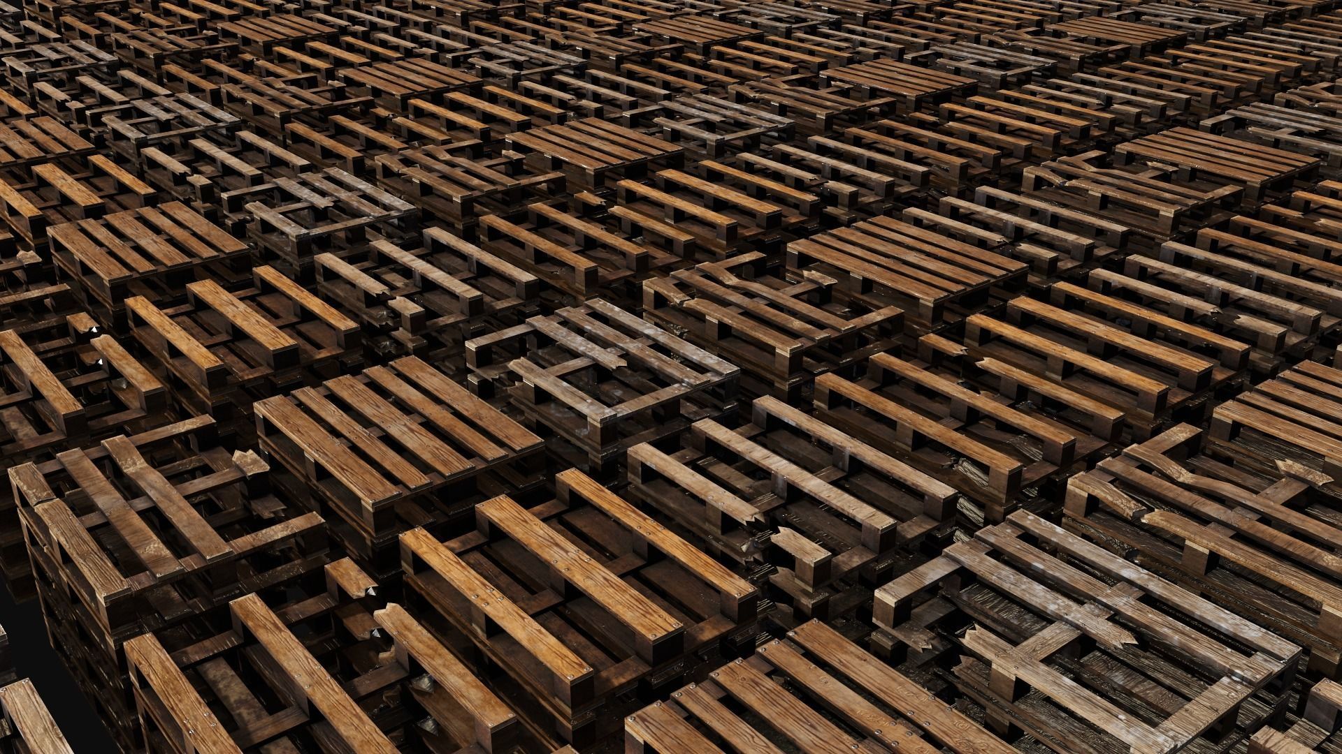 Wooden Palletes Free low-poly 3D model_6