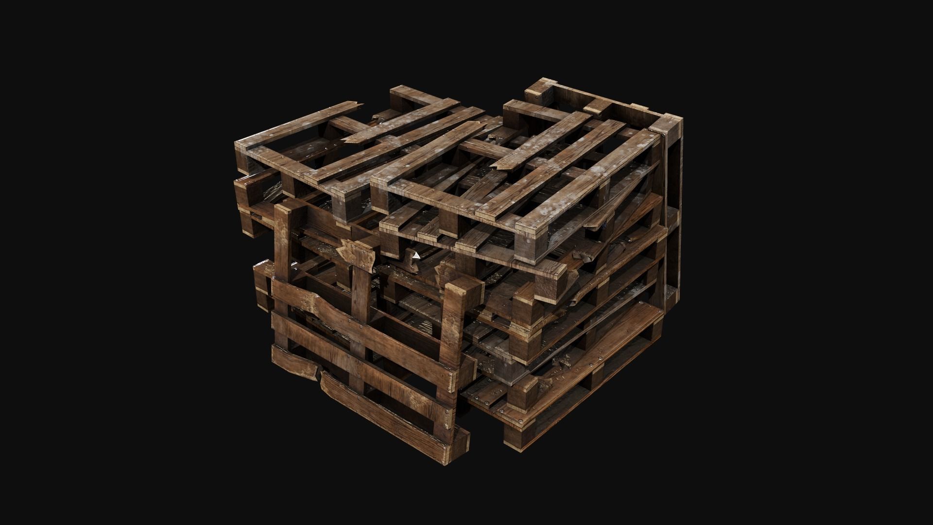 Wooden Palletes Free low-poly 3D model_5
