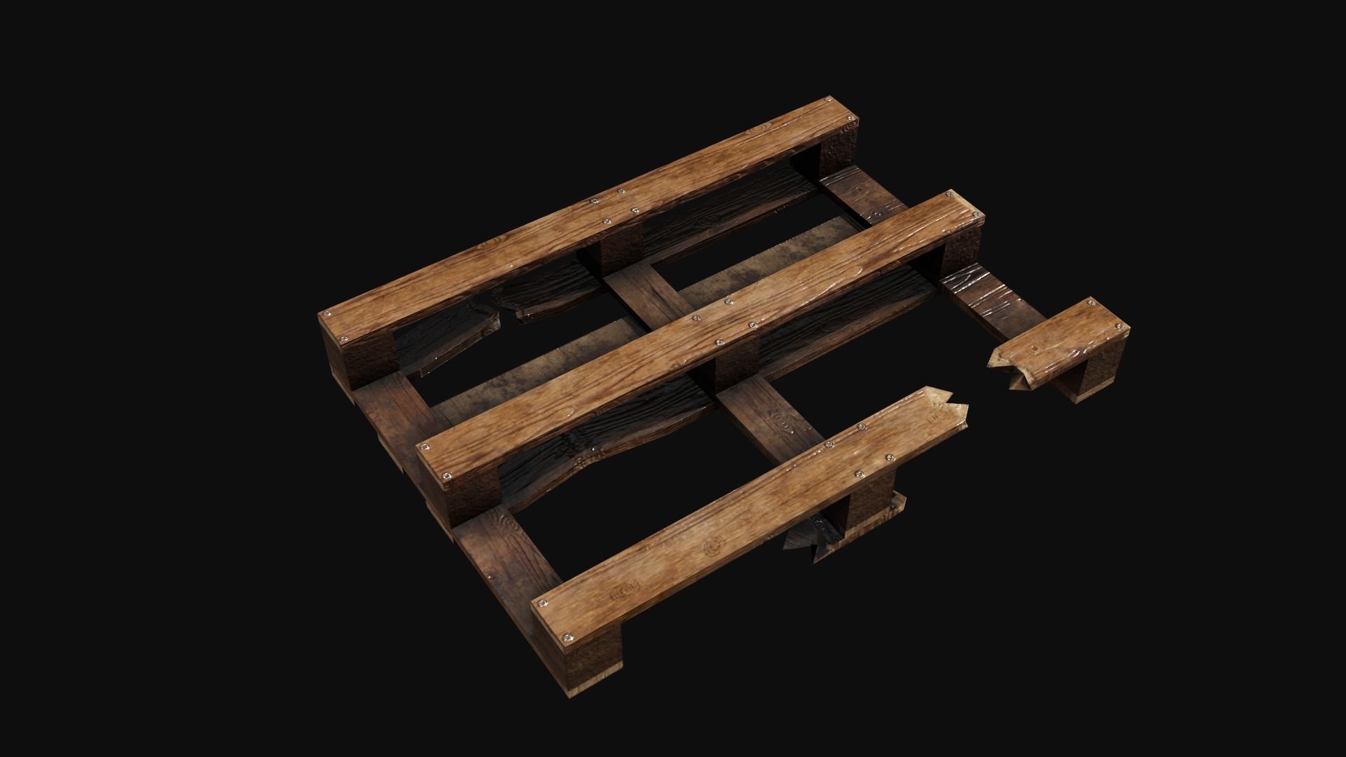 Wooden Palletes Free low-poly 3D model_15