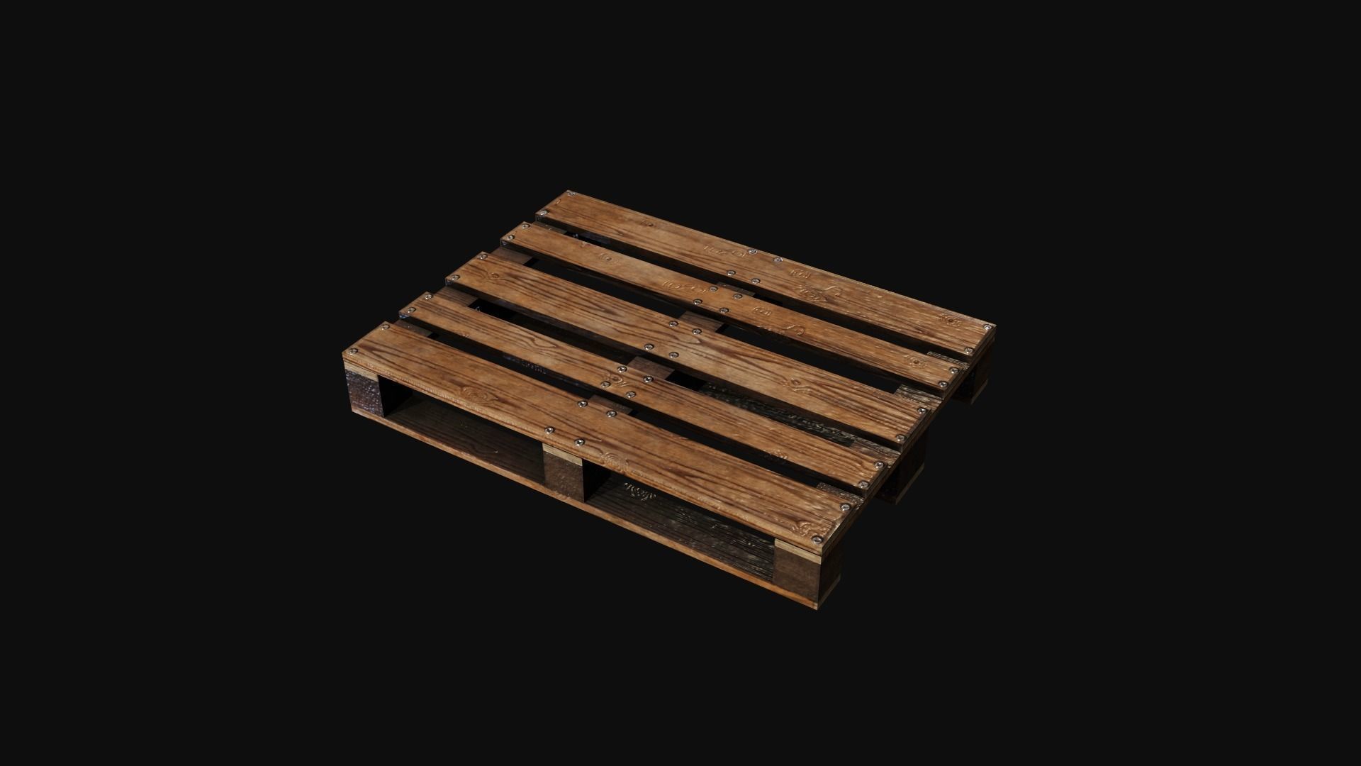 Wooden Palletes Free low-poly 3D model_12
