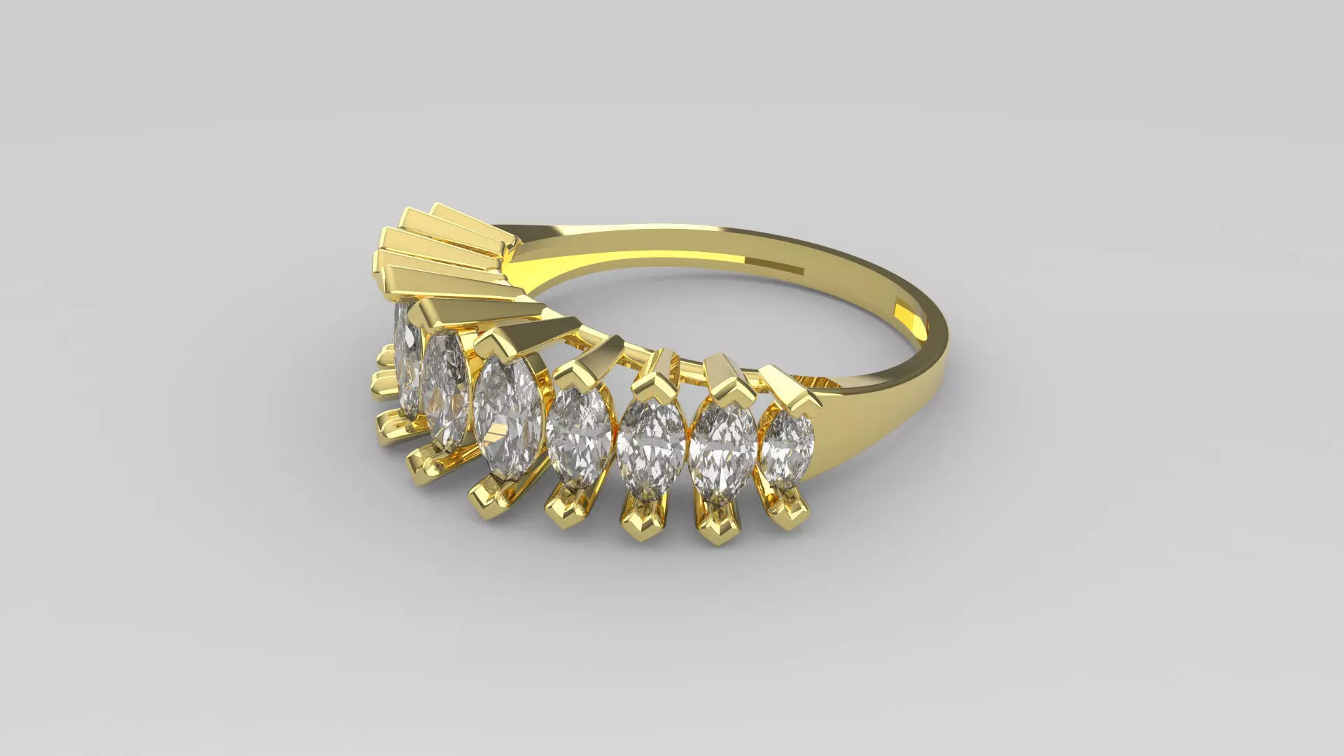 Marquise ring 3D print model_0