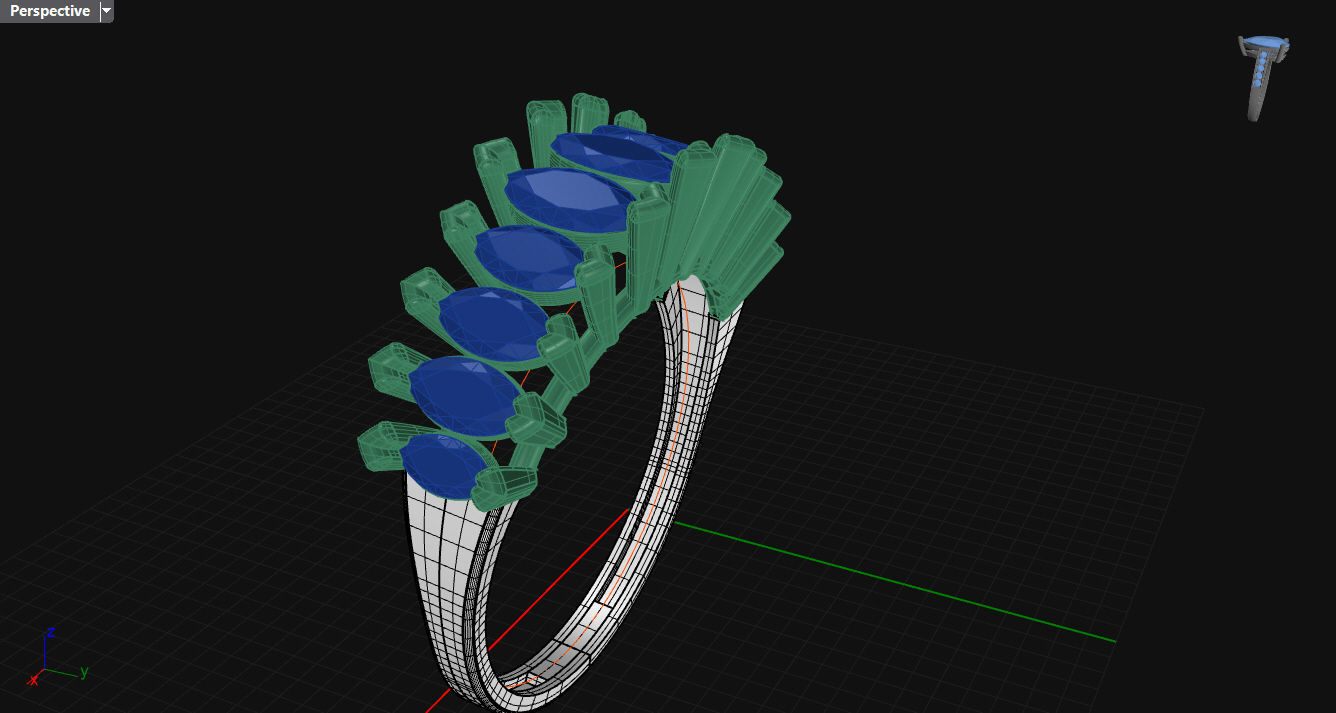 Marquise ring 3D print model_4