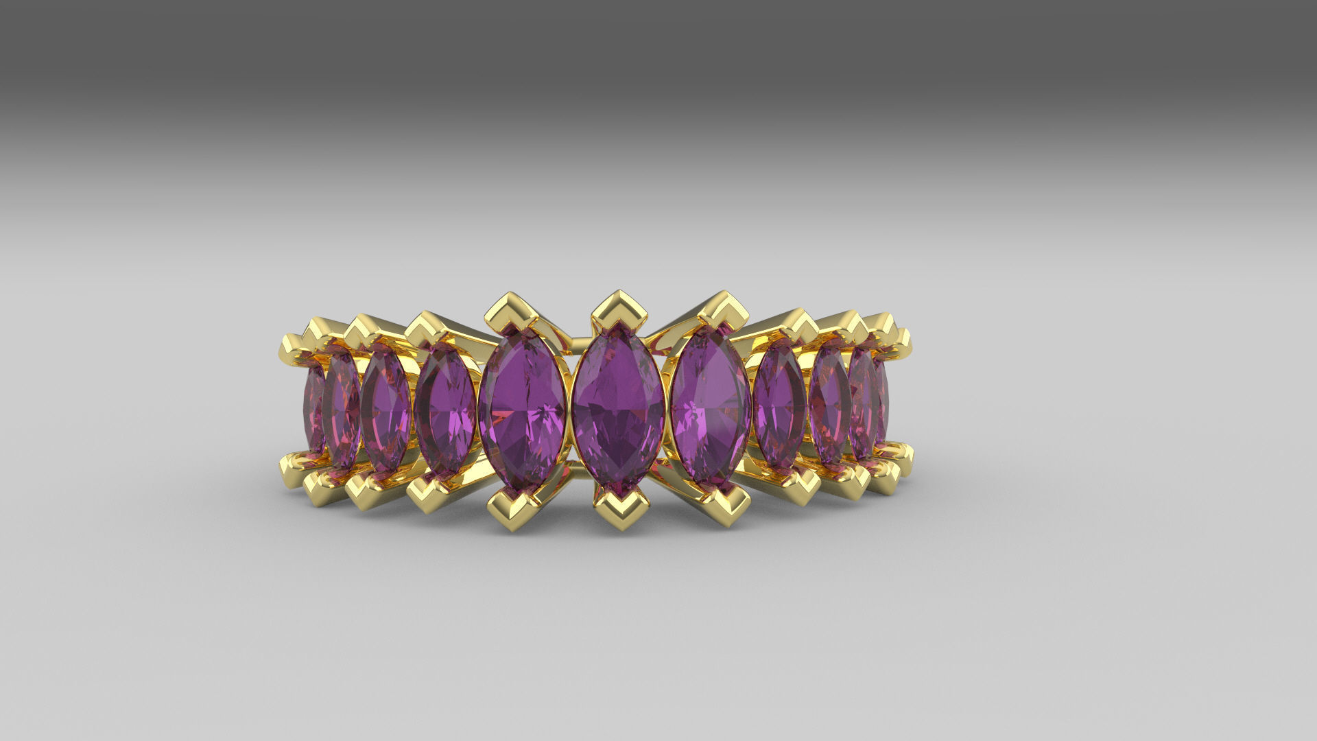 Marquise ring 3D print model_1