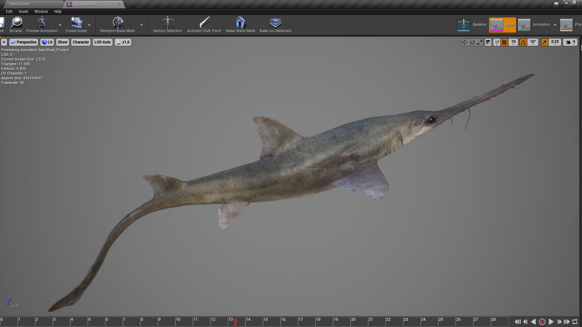 Saw Shark Low-poly 3D model_4