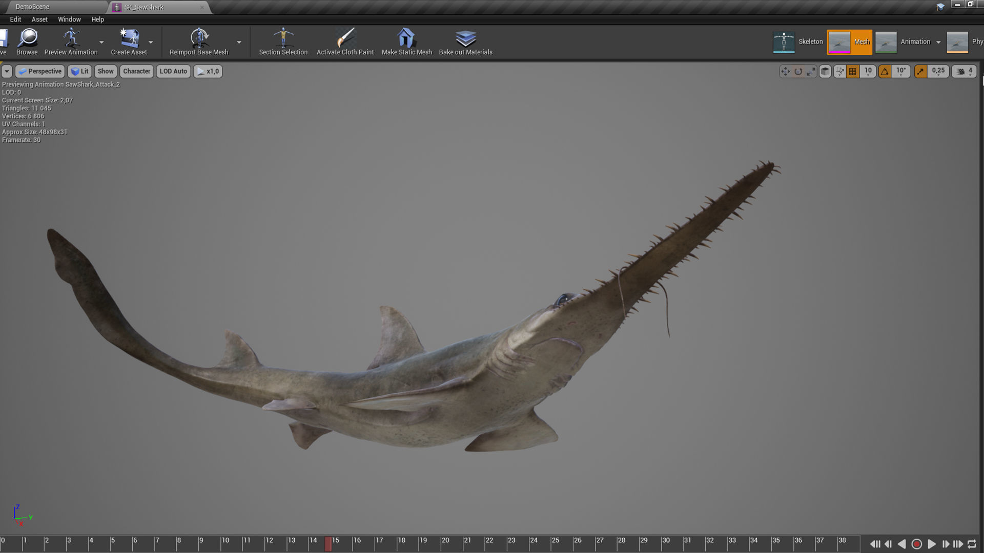 Saw Shark Low-poly 3D model_8