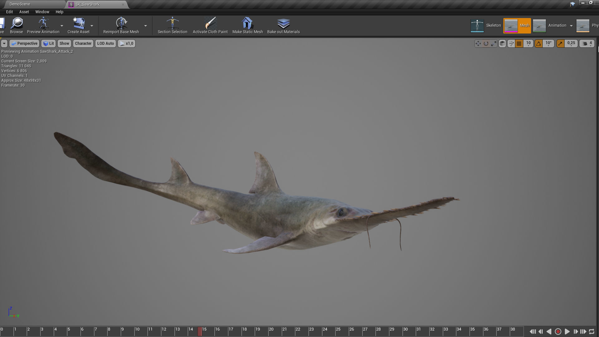 Saw Shark Low-poly 3D model_7
