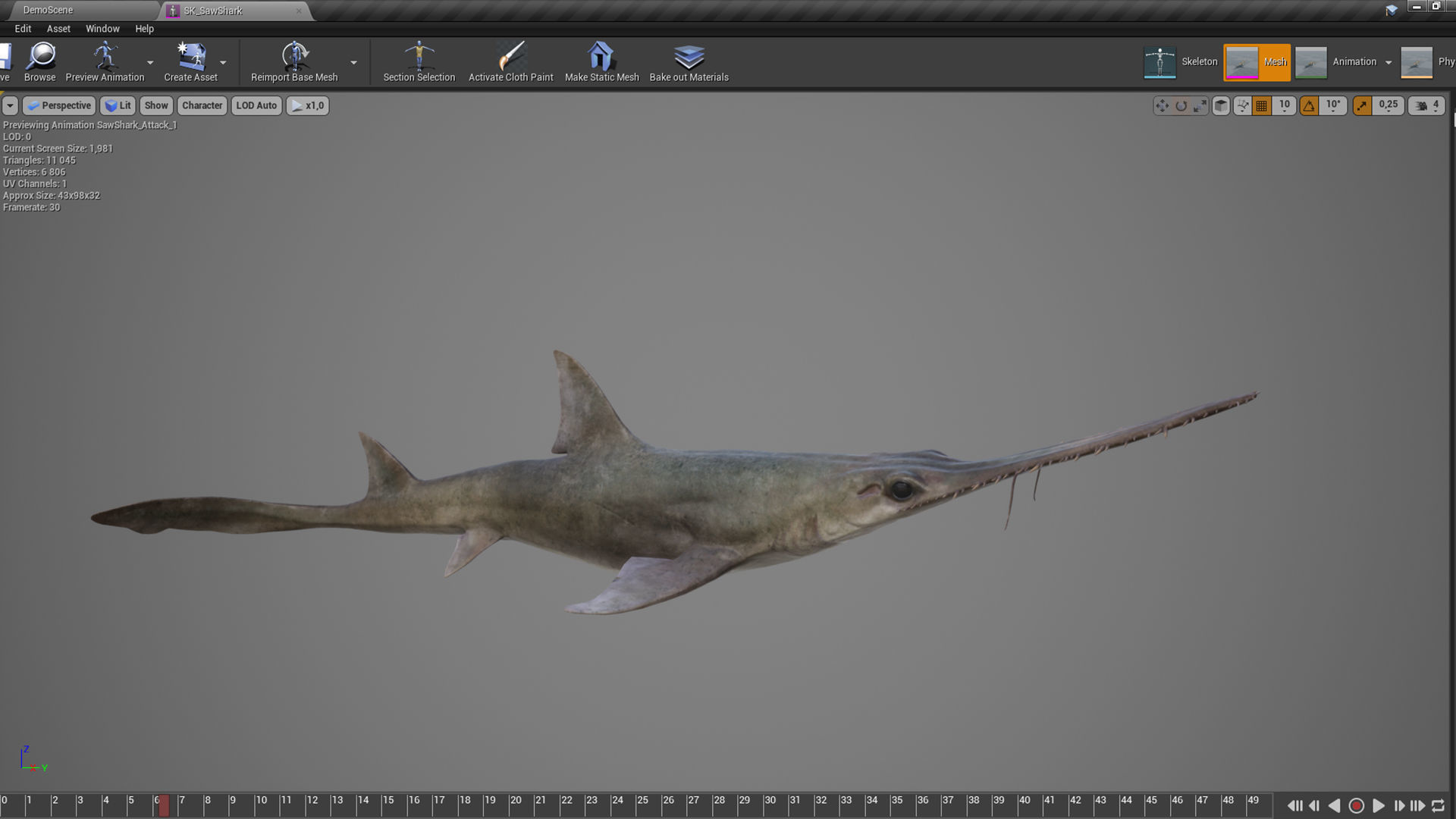 Saw Shark Low-poly 3D model_9