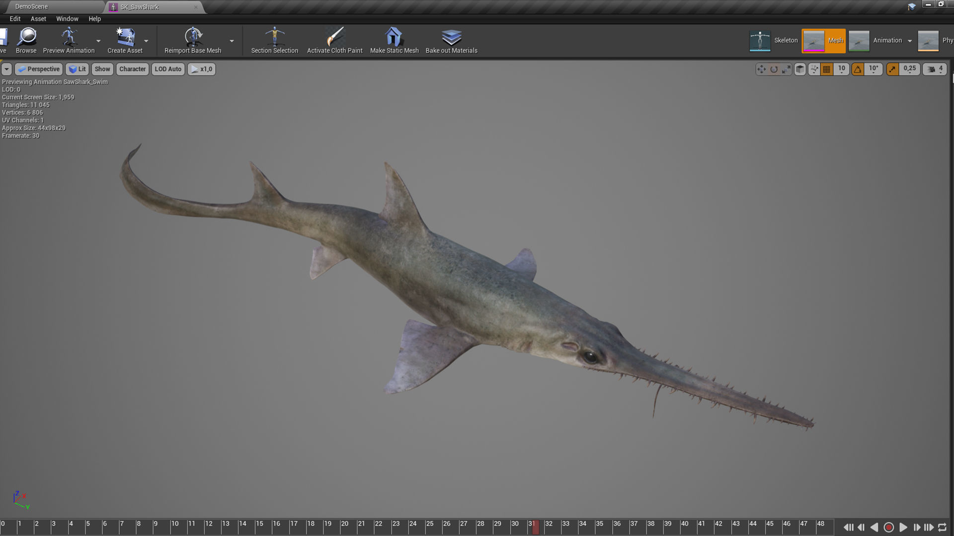 Saw Shark Low-poly 3D model_3