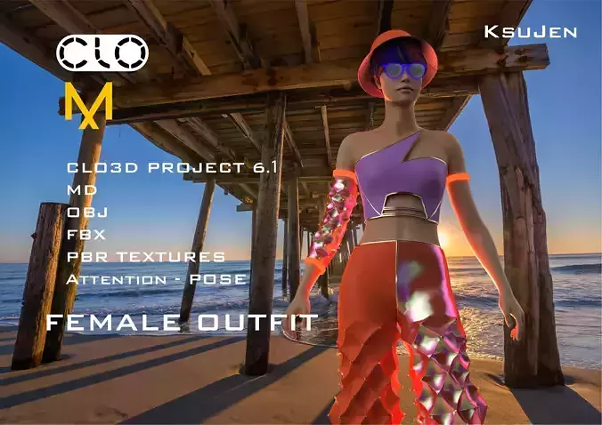 Female Outfit 3D model 