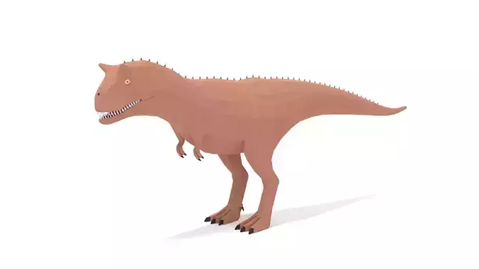 Low Poly Cartoon Carnotaurus Dinosaur