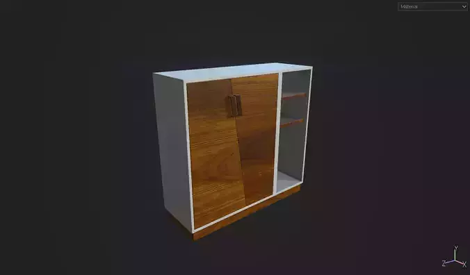 Game Ready Low-Poly ShoeRack cabinet
